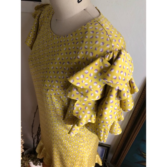 Kate Spade Yellow ruffle sleeve shift dress - Picture 12 of 16